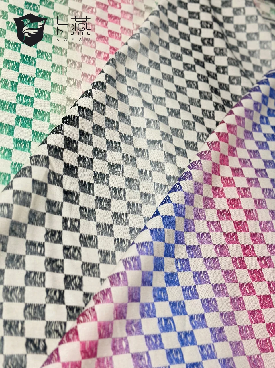 KS-95200: A checkerboard pattern with an uneven tactile surface, presented in contrasting colour combinations.